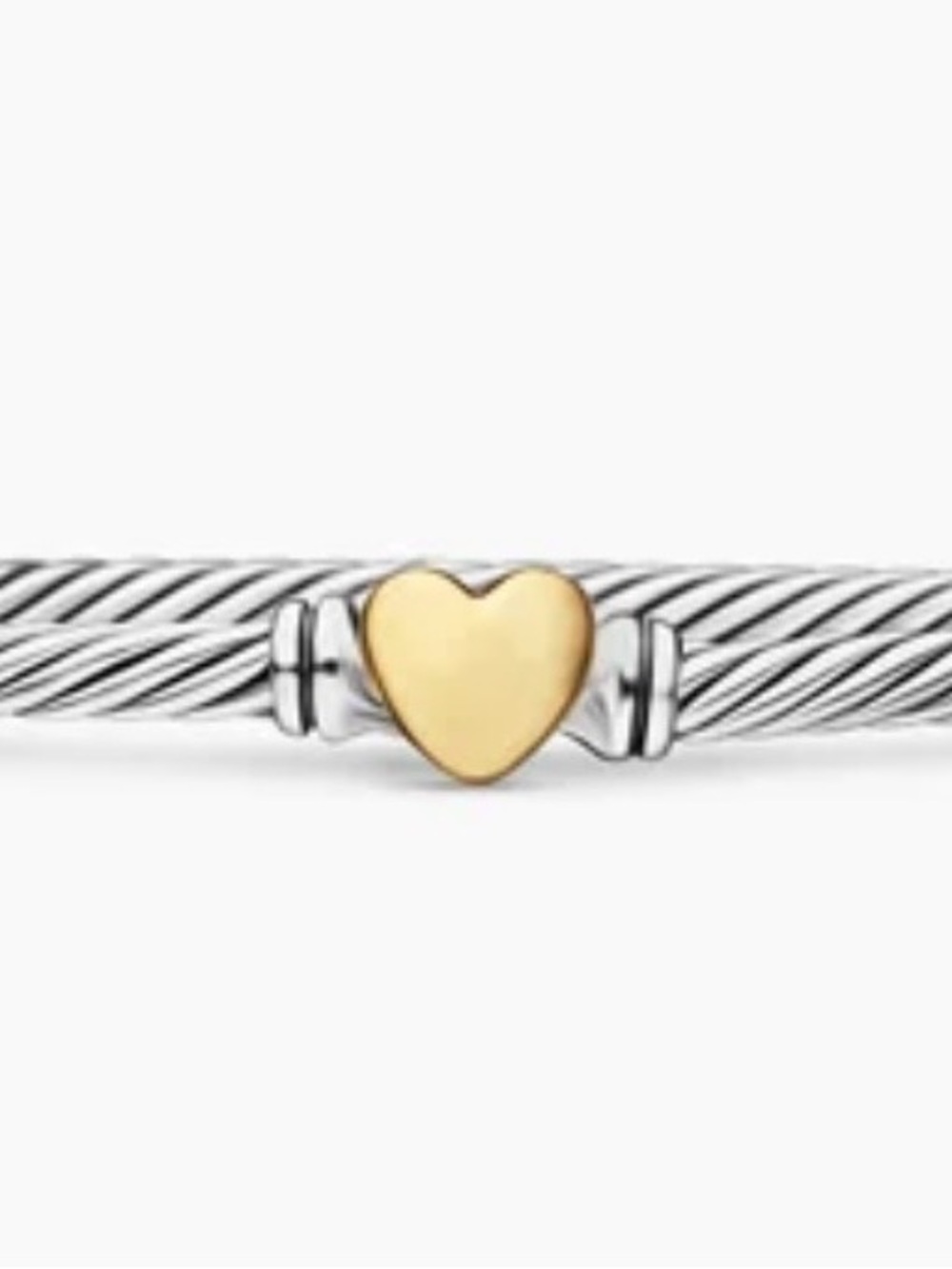 David Yurman Two-Tone Heart Cable Bracelet